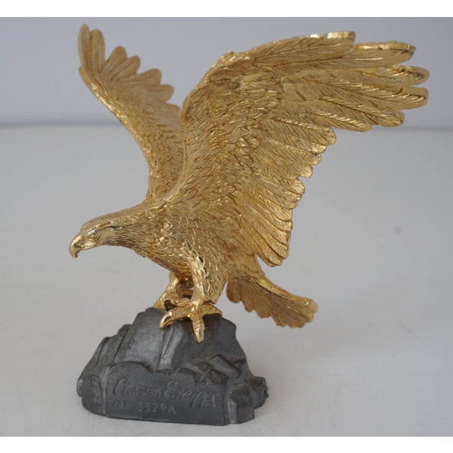 American Eagle by Tripp Gilt Bronze Figurine For Sale - Image 10 of 11