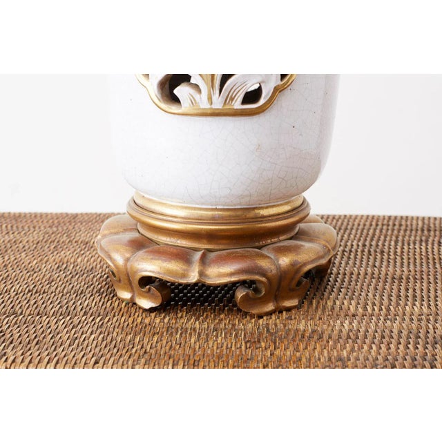 Marbro Parcel-Gilt Ceramic Vase Table Lamp For Sale - Image 12 of 13