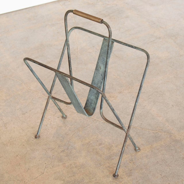 Jacques Adnet 1940s Iron Magazine Rack in the Style of Jacques Adnet For Sale - Image 4 of 9
