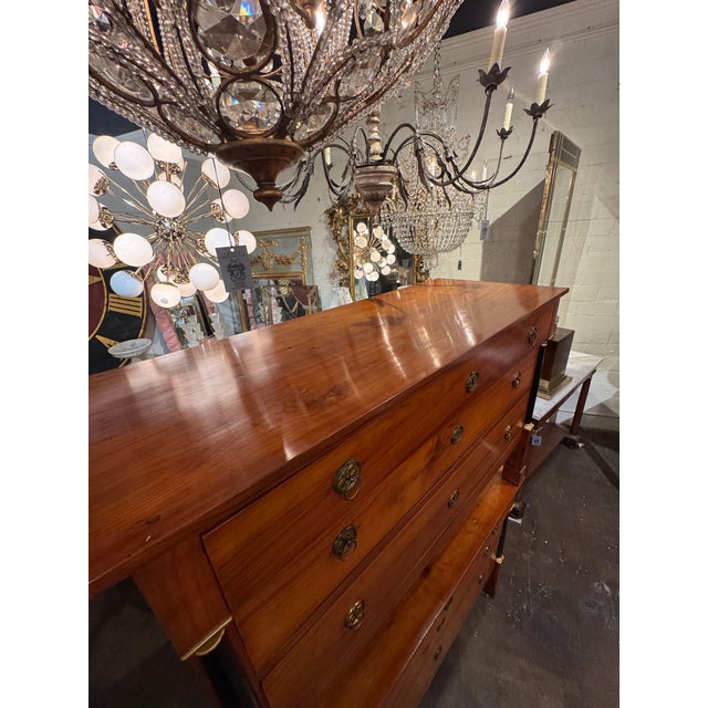 Pair of French Empire Walnut Commodes For Sale - Image 10 of 11