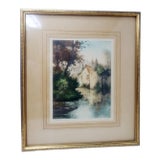 1930s Vintage Etching - The Rivulet - Signed Boyer - SZL - Sidney Z Lucas - Frame 15" X 12.75" For Sale