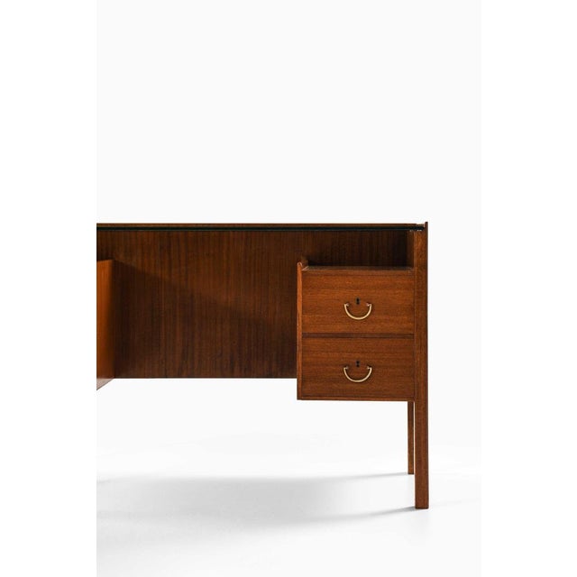 1950s Mahogany, Brass and Glass Desk by Josef Frank, 1950s For Sale - Image 5 of 10