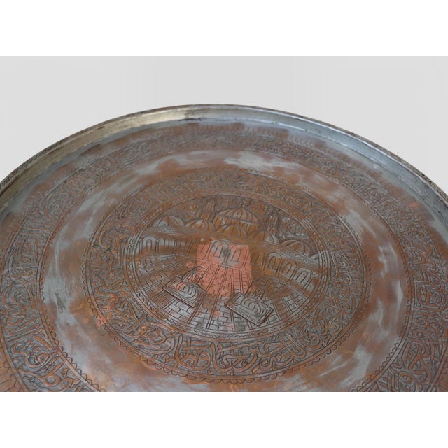 Hammer Engraved Copper Table Tray, 1930s For Sale - Image 14 of 18