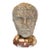Antique Carved Stone Head of a Roman Youth, Grand Tour Style Sculptural Fragment on Marble Plinth, 19th Century For Sale