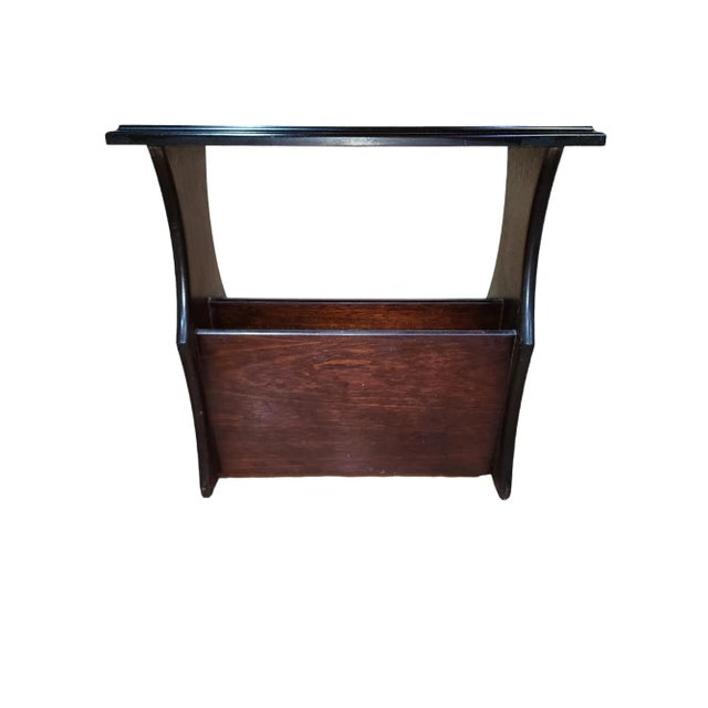 English 1960s Mid Century English Rosewood Magazine Rack For Sale - Image 3 of 6