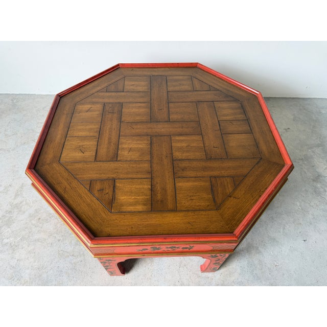 Vintage Baker Furniture Chinoiserie Style Octagonal Coffee Table For Sale - Image 9 of 18