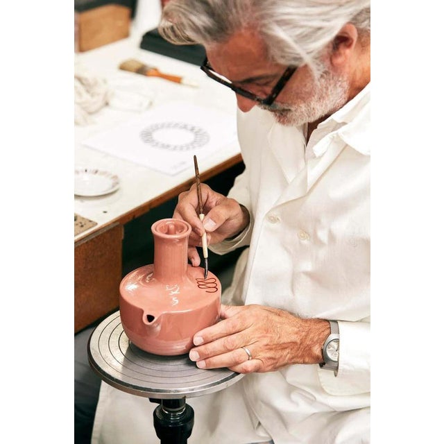 Green Arab Doobide Coffee Set with Porcelain Finish by Alfredo Häblerli, 2022 For Sale - Image 4 of 9