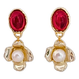 Ruby Earrings, A Pair For Sale
