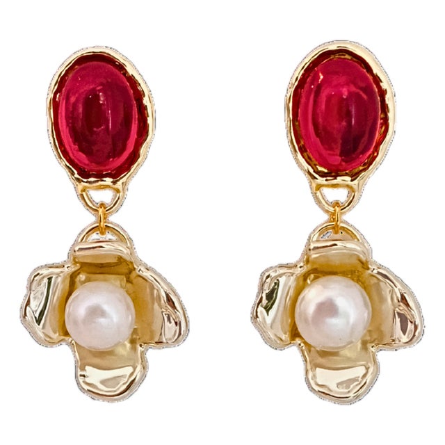 Ruby Earrings, A Pair For Sale