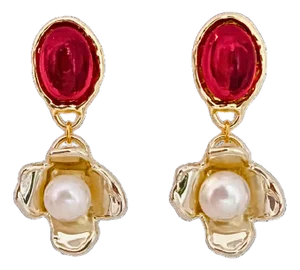 Ruby Earrings, A Pair