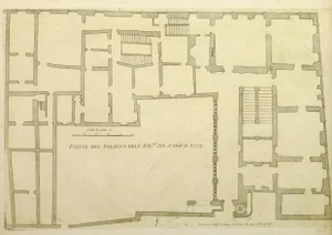 Giovanni Giacomo De Rossi, Antique Italian Engraving - Cardinal Este Palace