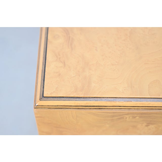 Henredon Scene Two Burl Wood Side Table | Newly Refinished For Sale - Image 9 of 13