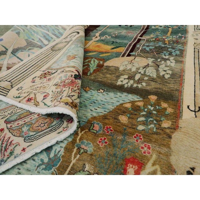 Textile Galerie Shabab Collection Early 20th Century Persian Tabriz Pictorial Rug For Sale - Image 7 of 7