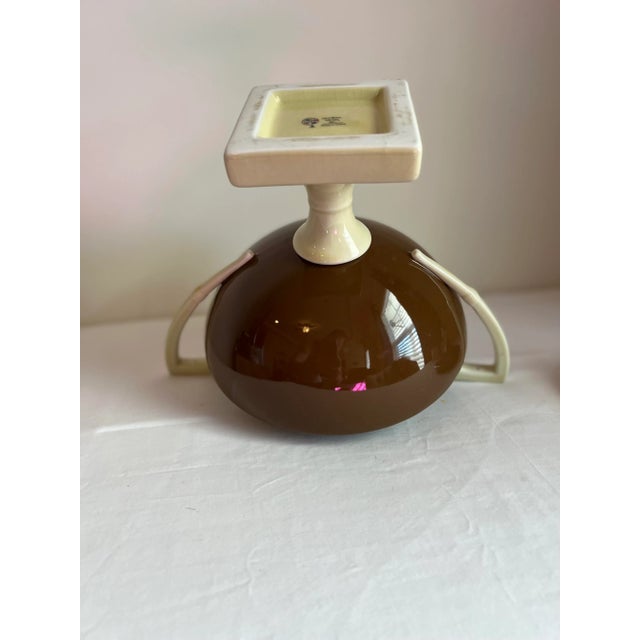 Brown Vintage Neoclassical Style Porcelain Urn With With Lid and Handles by Global Views For Sale - Image 8 of 10