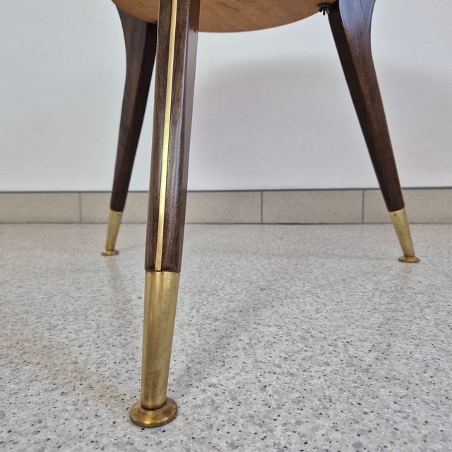 1960s Rockabilly Round Coffee Table with Glass Top, 1960s For Sale - Image 5 of 12