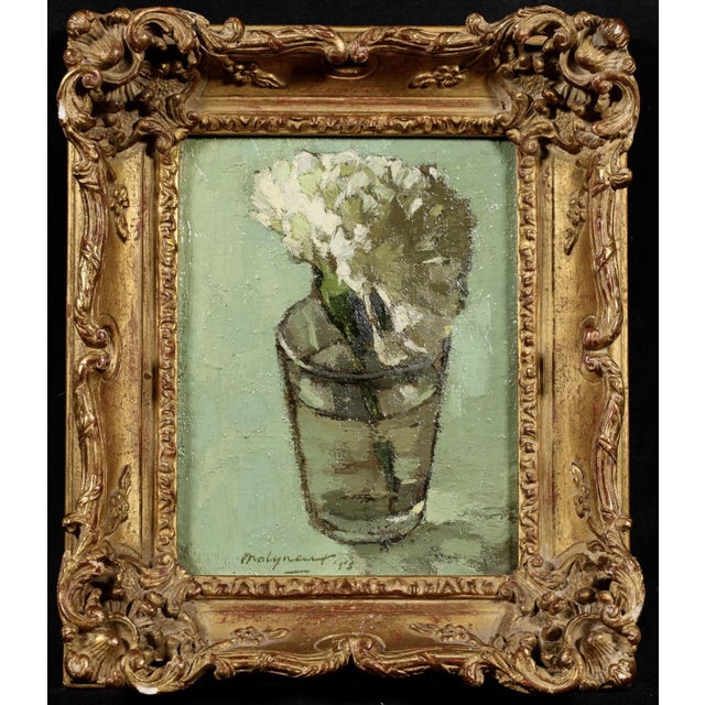 Textile Edward Henry Molyneux (British, 1891-1974) Oil Painting on Canvas - Flowers in a Glass, 1955 For Sale - Image 7 of 7