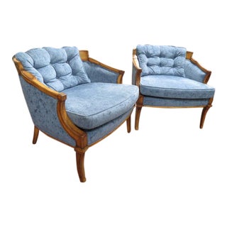 Vintage Traditional Fruitwood Arm Chairs - a Pair For Sale