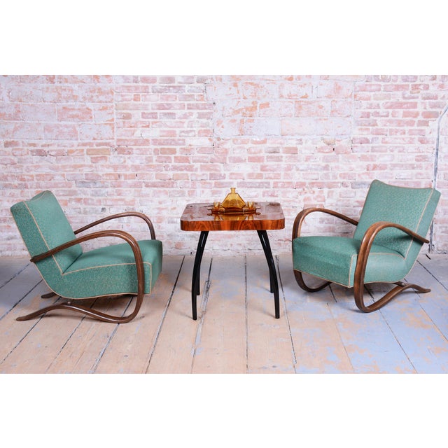 Czech Art Deco H-269 Lounge Chairs by Jindrich Halabala for Up Závody, 1930s, Set of 2 For Sale - Image 4 of 15