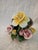 1960s Vintage Mid-20th Century Italian Capodimonte Porcelain Pink & Yellow Roses Clam Shell Centerpiece Figurine For Sale - Image 5 of 8