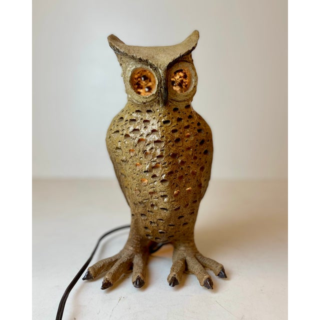 1960s Ceramic Owl Table Lamp, 1960s For Sale - Image 5 of 18
