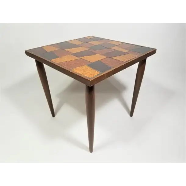 1960s Mid Century Georges Briard mosaic side table / small cocktail table / accent table. Cut Glass Fall / Autumn Colors....