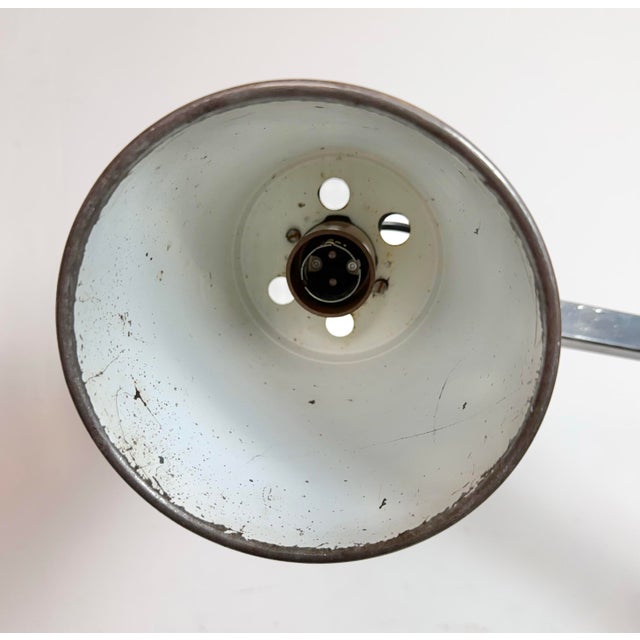Industrial Grey Adjustable Wall Lamp from Memlite, 1960s For Sale - Image 9 of 18