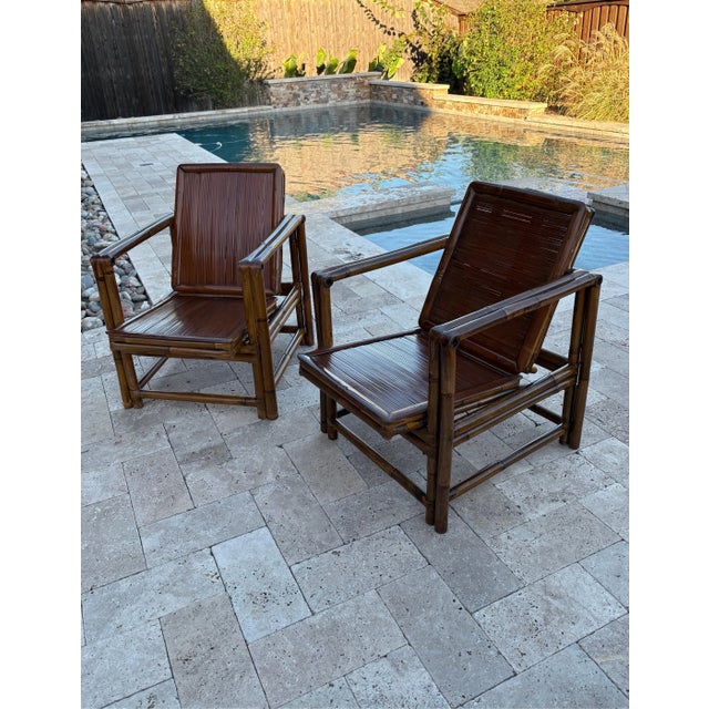 Early 20th Century Antique Chinese Qing Dynasty Ningbo Bamboo Lounge Chairs, a Pair For Sale - Image 11 of 11