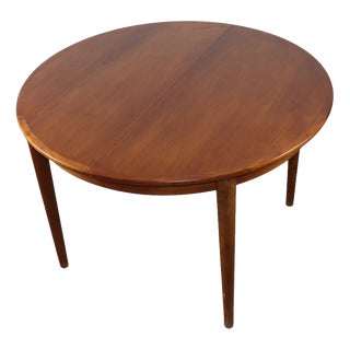 Danish Extendable Round Teak Dining Table, 1960s For Sale