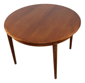 Danish Extendable Round Teak Dining Table, 1960s