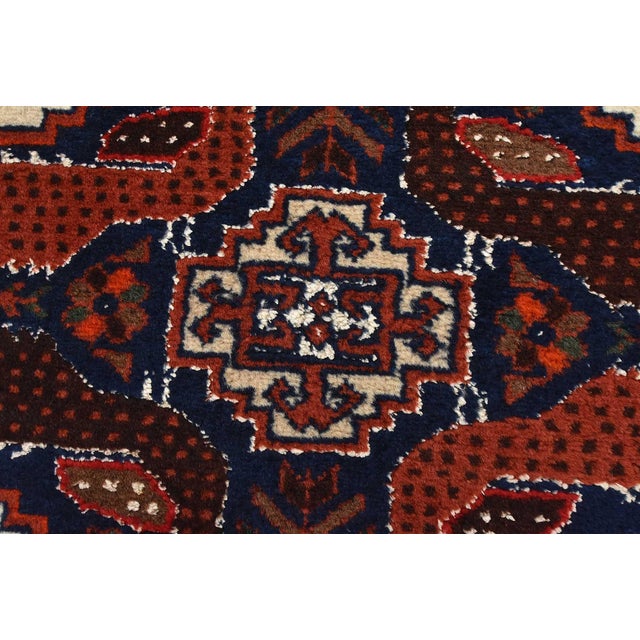 Textile Baloch Rug 3’8” X 6’9” Ivory Wool Vintage Tribal Hand-Knotted Oriental Carpet For Sale - Image 7 of 15