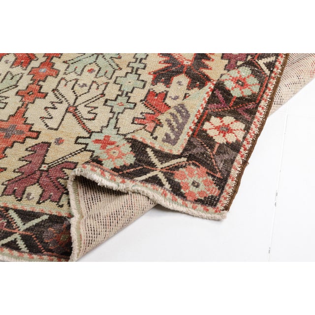 Vintage Turkish Tribal Rug, Geometric Cross Pattern Area Rug For Sale - Image 4 of 10