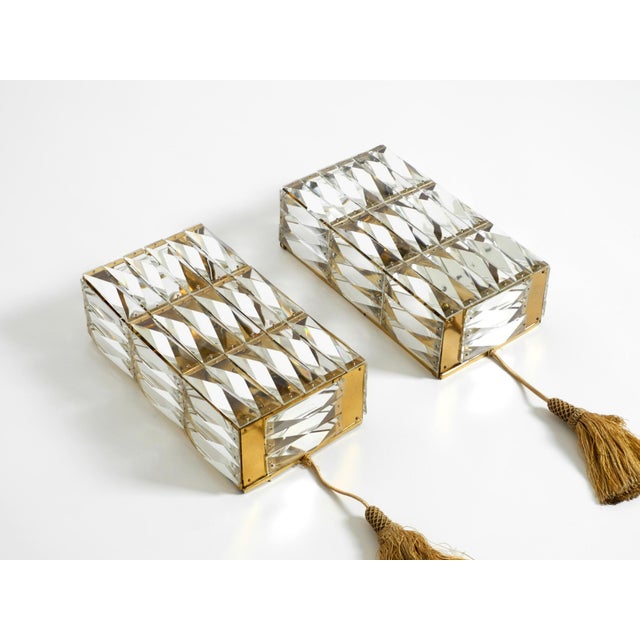 Vintage Brass Wall Lamps with Crystal Shades by Bakalowits & Söhne, 1960s, Set of 2 For Sale - Image 10 of 18
