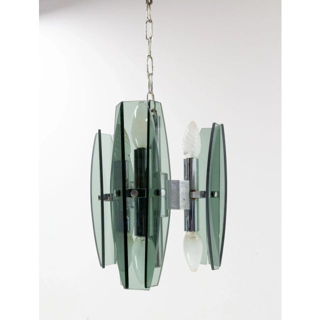 French Pendant in Lustre Glass and Metal, 1970 For Sale - Image 6 of 6