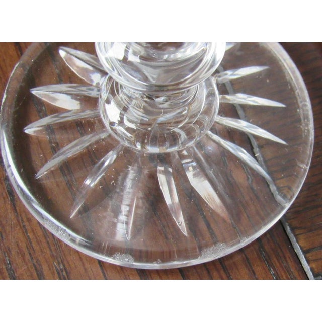 Antique English Georgian Cut Crystal Wine Glasse – Set of 6 For Sale In Raleigh - Image 6 of 7