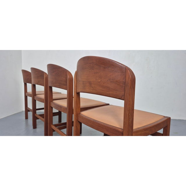 Danish Modern Teak and Leather Dining Chairs by Mikael Laursen, 1970s, Set of 4 For Sale - Image 12 of 18