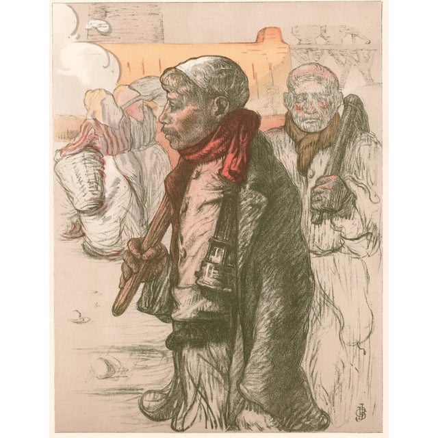 Jules-Gustave Besson (Paris 1868 - Saigon 1942) Au Pays Noir (In the Black Country) Original Lithograph from the glorious...