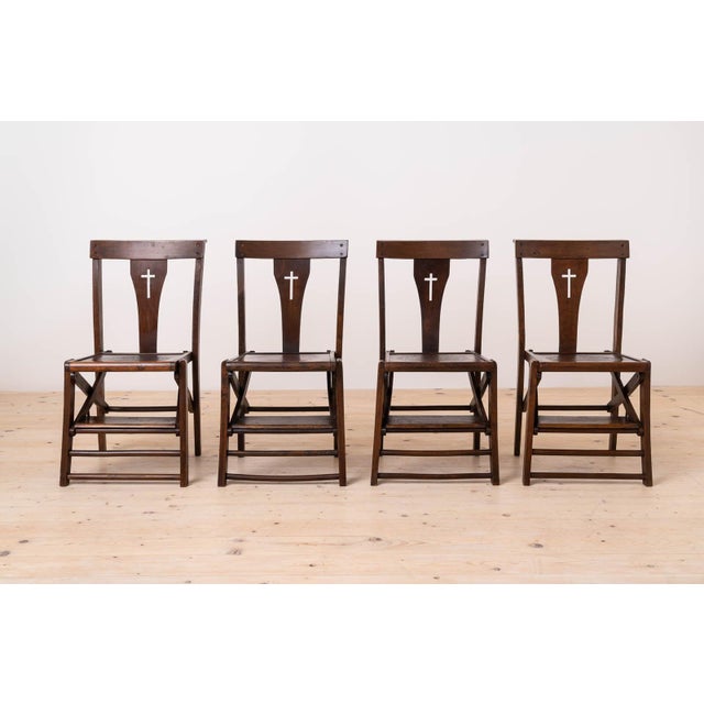 Italian Church Chairs by Caloi, Conegliano Veneto, 1950s, Set of 4 For Sale - Image 3 of 13
