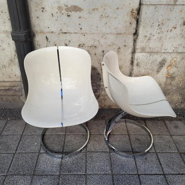 Space Age Style Goldfinger Chairs in Fiberglass and Chrome Steel after Michel Cadestin, France, 1990s, Set of 4 For Sale - Image 17 of 18