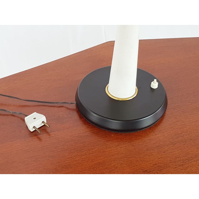 Mid-Century Modern Italian Metal and Brass Table Lamp, 1950s For Sale - Image 4 of 13