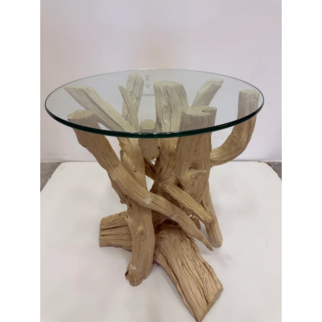 Late 20th Century Vintage Coastal Driftwood Side Table For Sale - Image 5 of 12