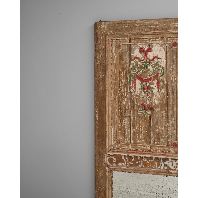 19th Century French Wood Patinated Door With Mirror For Sale - Image 12 of 18