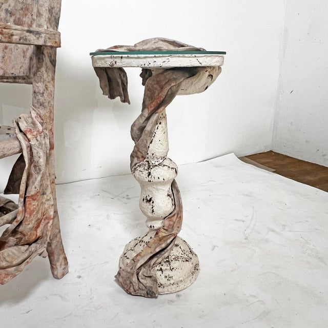 Ann Johnson Hand Made Studio Craft Paper Maché Chair and Table Set For Sale - Image 11 of 12