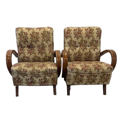 Vintage Mad-Man Relax Chairs by Halabala for Up-Zavody Rousinov, 1960s, Set of 2 For Sale