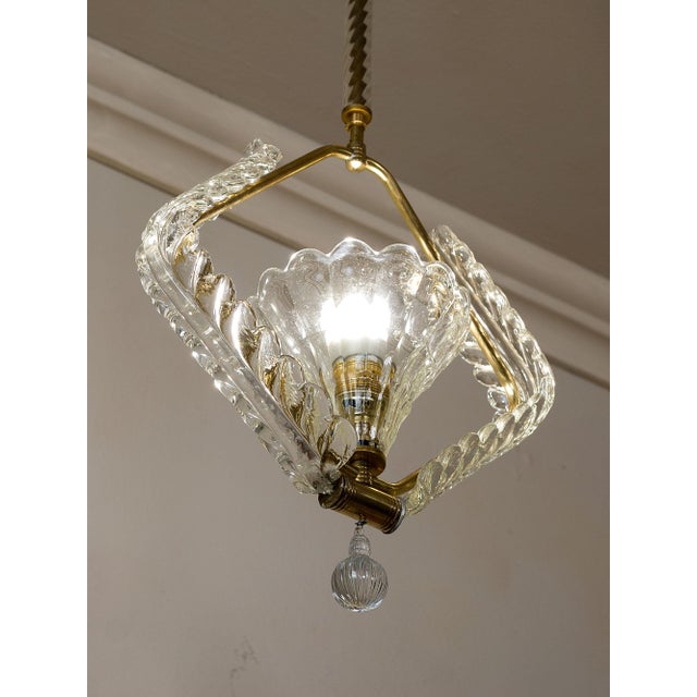 Art Deco Murano Glass Pendant attributed to Ercole Barovier for Barovier& Toso, 1930s For Sale - Image 10 of 15