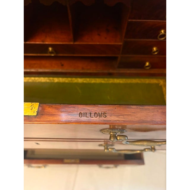 Antique Georgian Astragal Glazed Mahogany Bookcase with Secretaire from Gillows, 1780s For Sale - Image 10 of 18