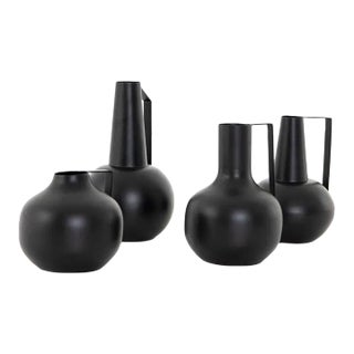 Four Hands Aleta Vases, Iron Black - Set of 4 For Sale
