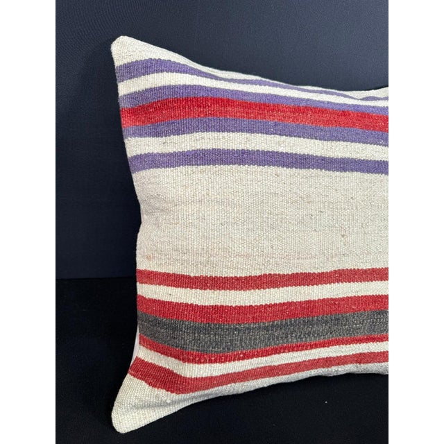 Turkish Hemp Pillow Cushion Natural Beige Red Cushion Cover 20x20 #18151 Enhance your home decor with our Kilim Pillow...