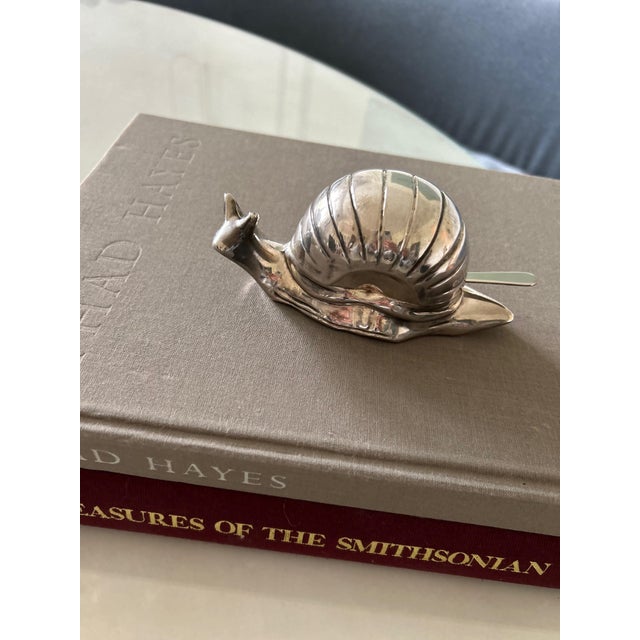Mid-Century Modern Vintage Silver Plated Snail Caviar or Butter Dish For Sale - Image 3 of 6