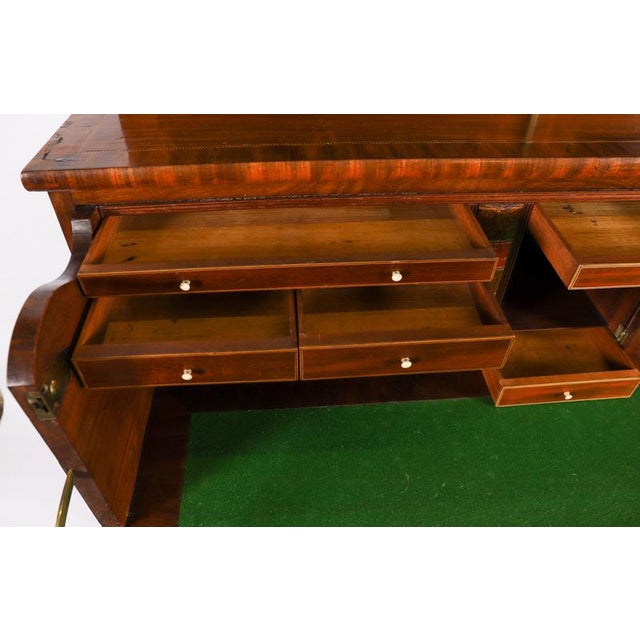 Antique George III Inlaid Flame Mahogany Secretaire Bookcase, 1815 For Sale - Image 15 of 18