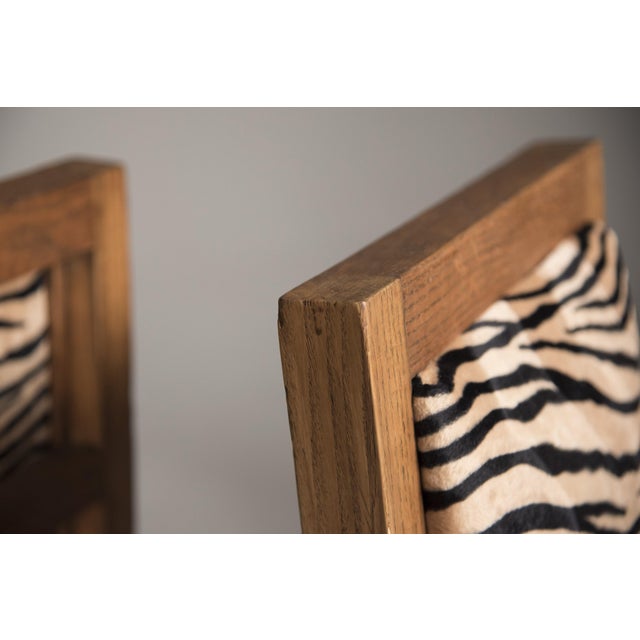 Art Deco Oak & Velvet Dining Chairs, 1930s, Set of 8 For Sale - Image 6 of 18